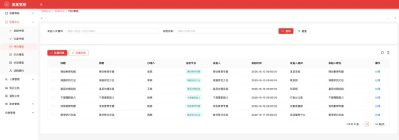 待办与申请管理功能画面