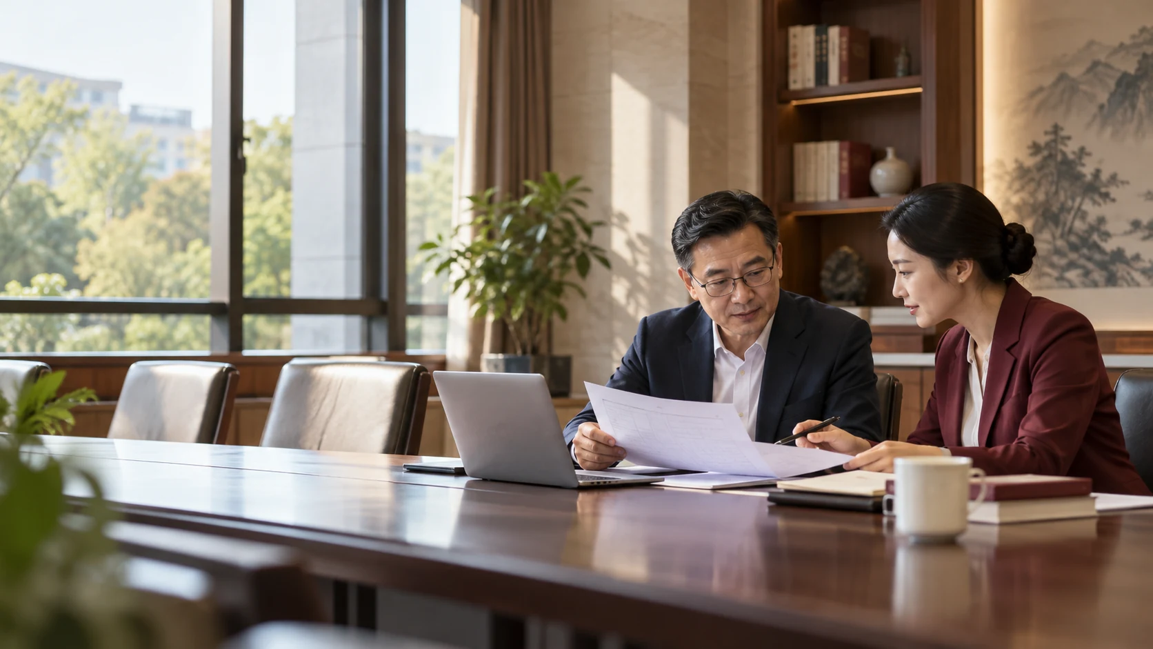 学校项目人员讨论数字化建设,业务场景示意